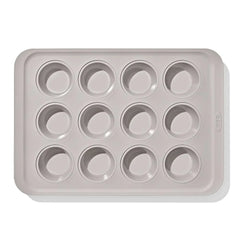 Non-Stick Pro Ceramic Coated Metal Bakeware 12-Cup Muffin Pan - Biscuit