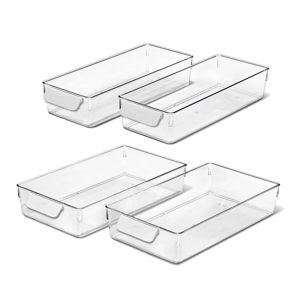 4 Piece Refrigerator Storage Bin Starter Set
